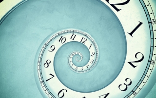 nti-Aging Guide Recap, blue spiral clock