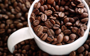 coffee beans in mug