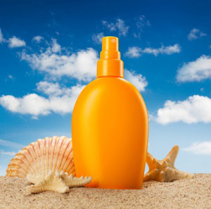 sunscreen bottle beach