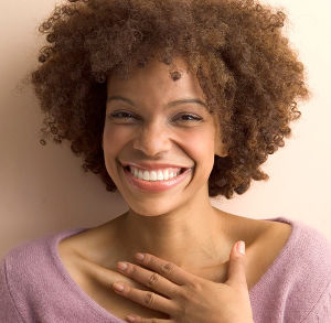 happy woman smiling